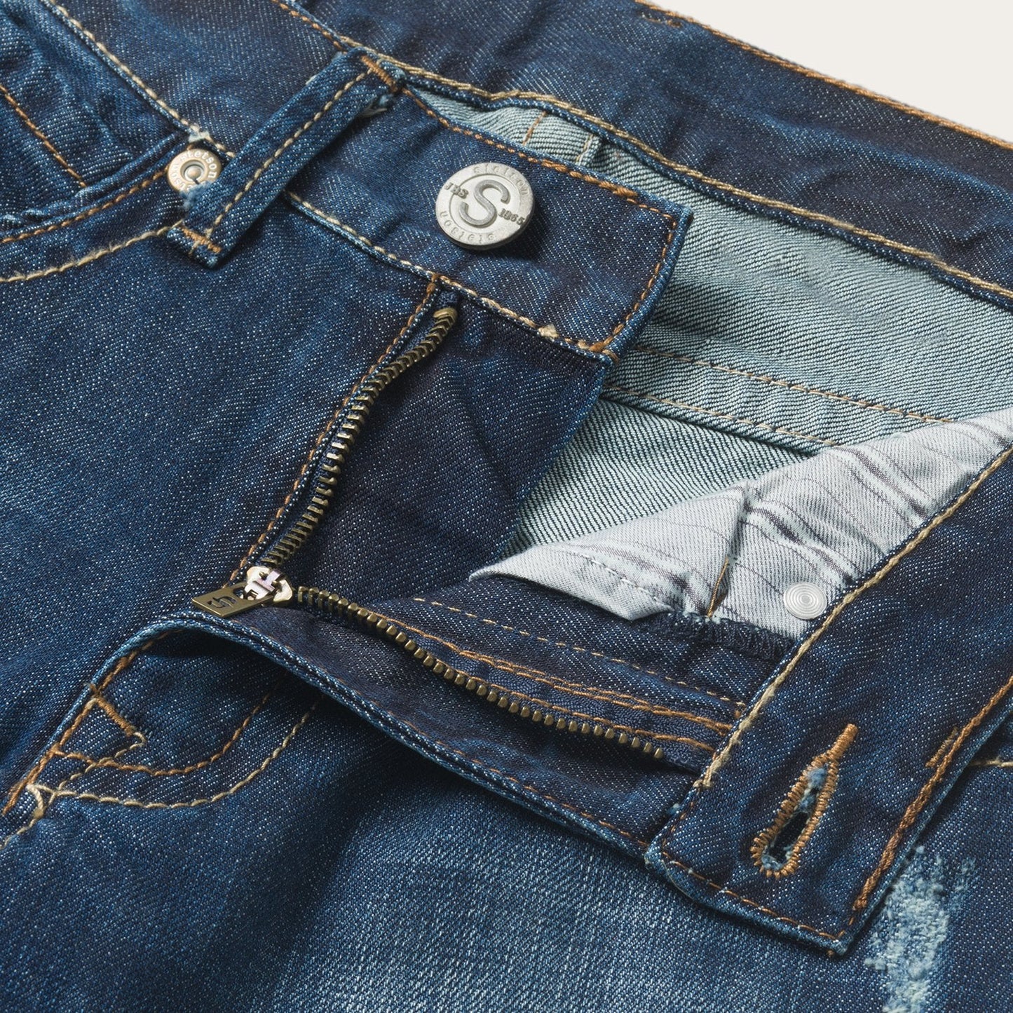 1312 Fit Jeans With Back Pocket Detail | Stetson Blue