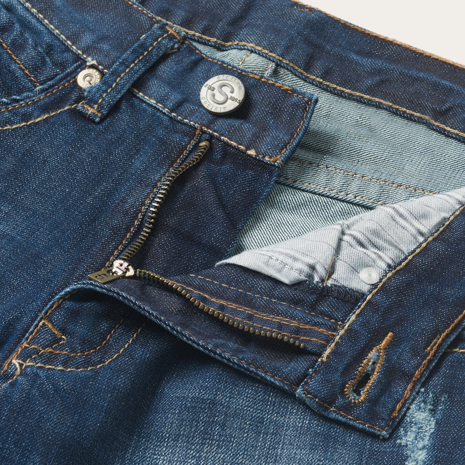 1312 Fit Jeans With Back Pocket Detail | Stetson Blue