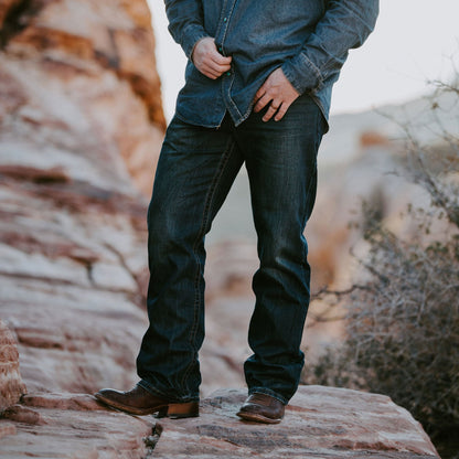 1312 Fit Jeans With a Pieced Back Pocket | Stetson Blue