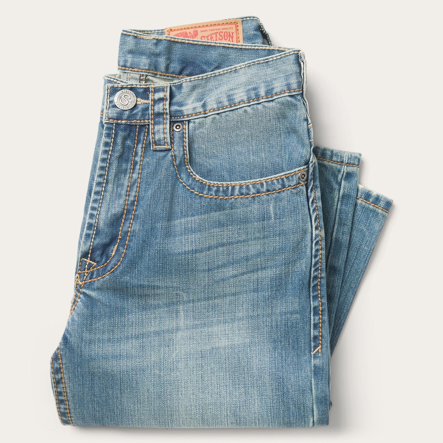 1520 Fit Light Wash Jeans With Tacking | Stetson Blue