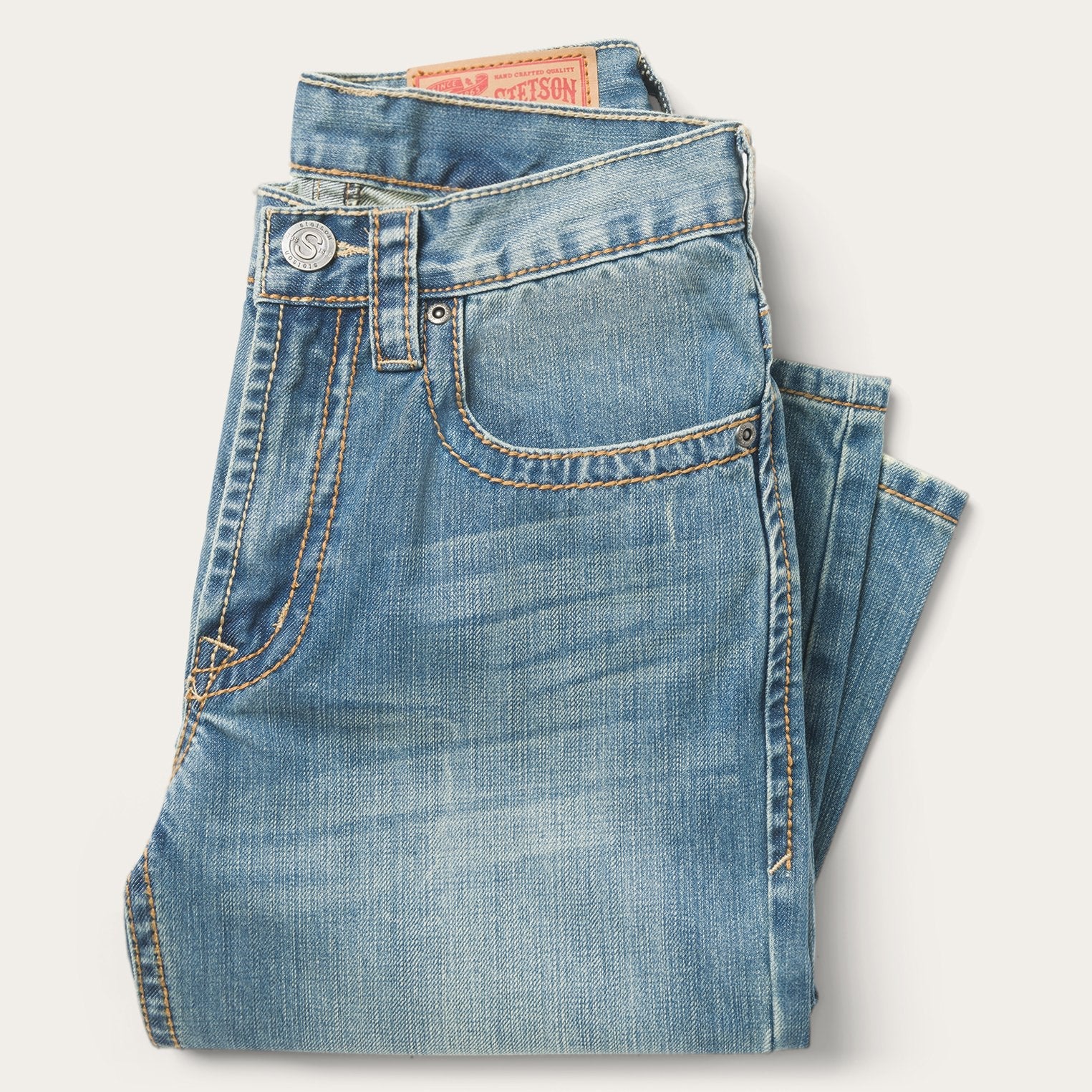 1520 Fit Light Wash Jeans With Tacking | Stetson Blue