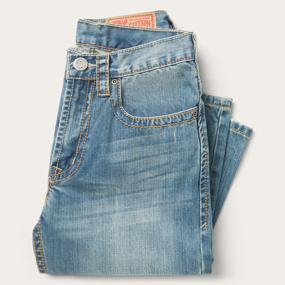 1520 Fit Light Wash Jeans With Tacking | Stetson Blue