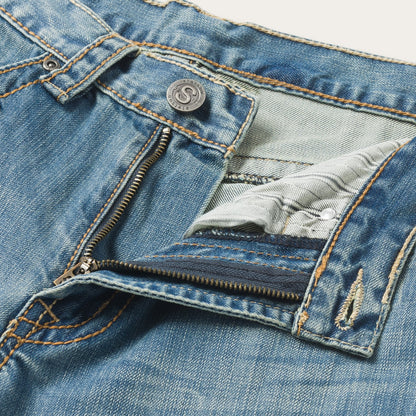 1520 Fit Light Wash Jeans With Tacking | Stetson Blue
