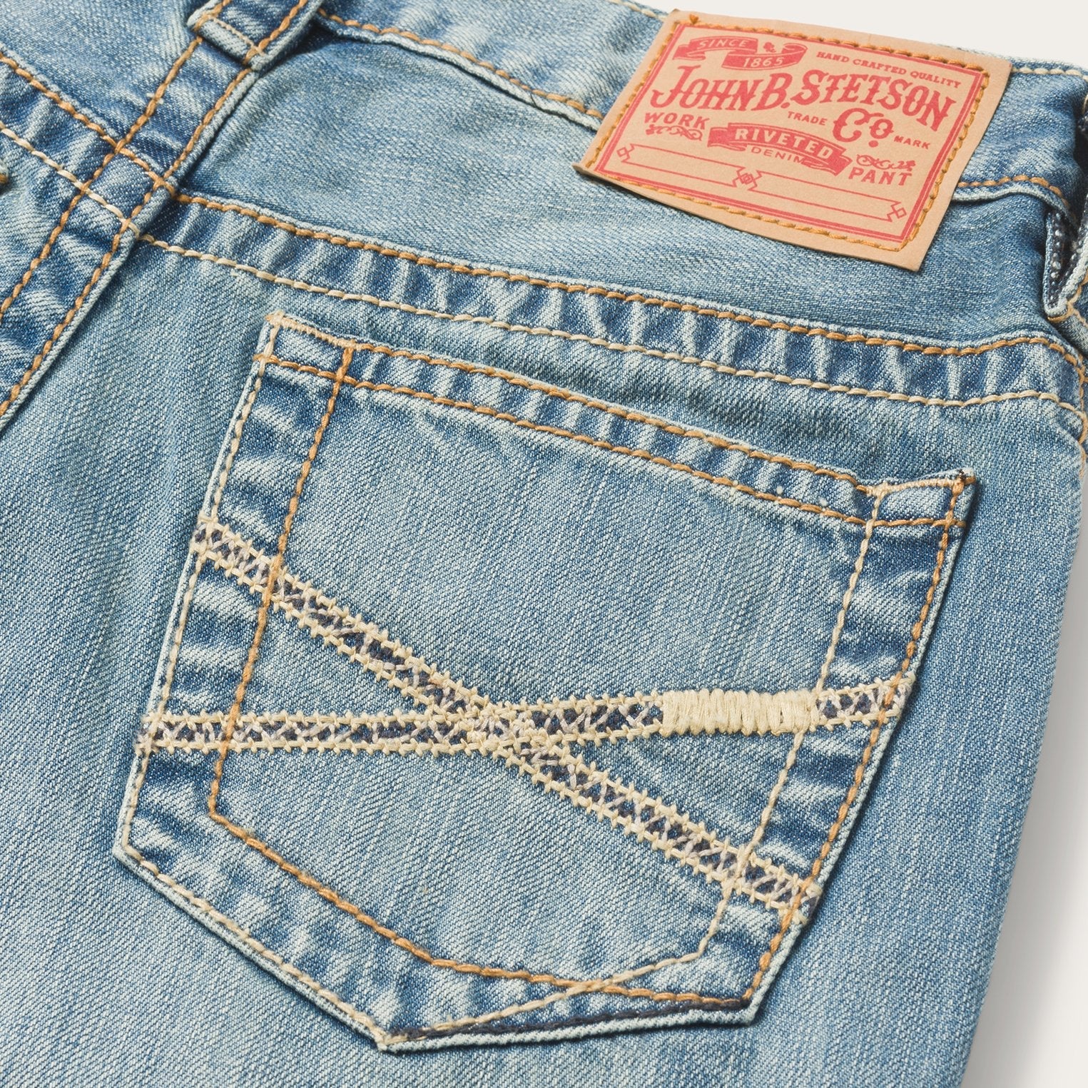 1520 Fit Light Wash Jeans With Tacking | Stetson Blue