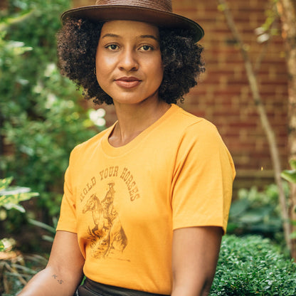 Hold Your Horses Graphic Tee | Stetson Yellow
