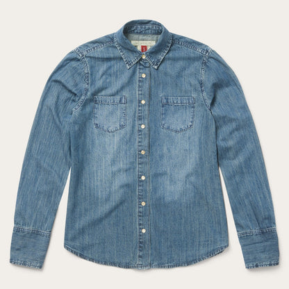 Denim Snap Front Western Shirt | Stetson Blue