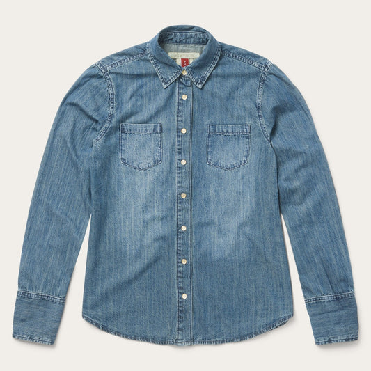 Denim Snap Front Western Shirt | Stetson Blue