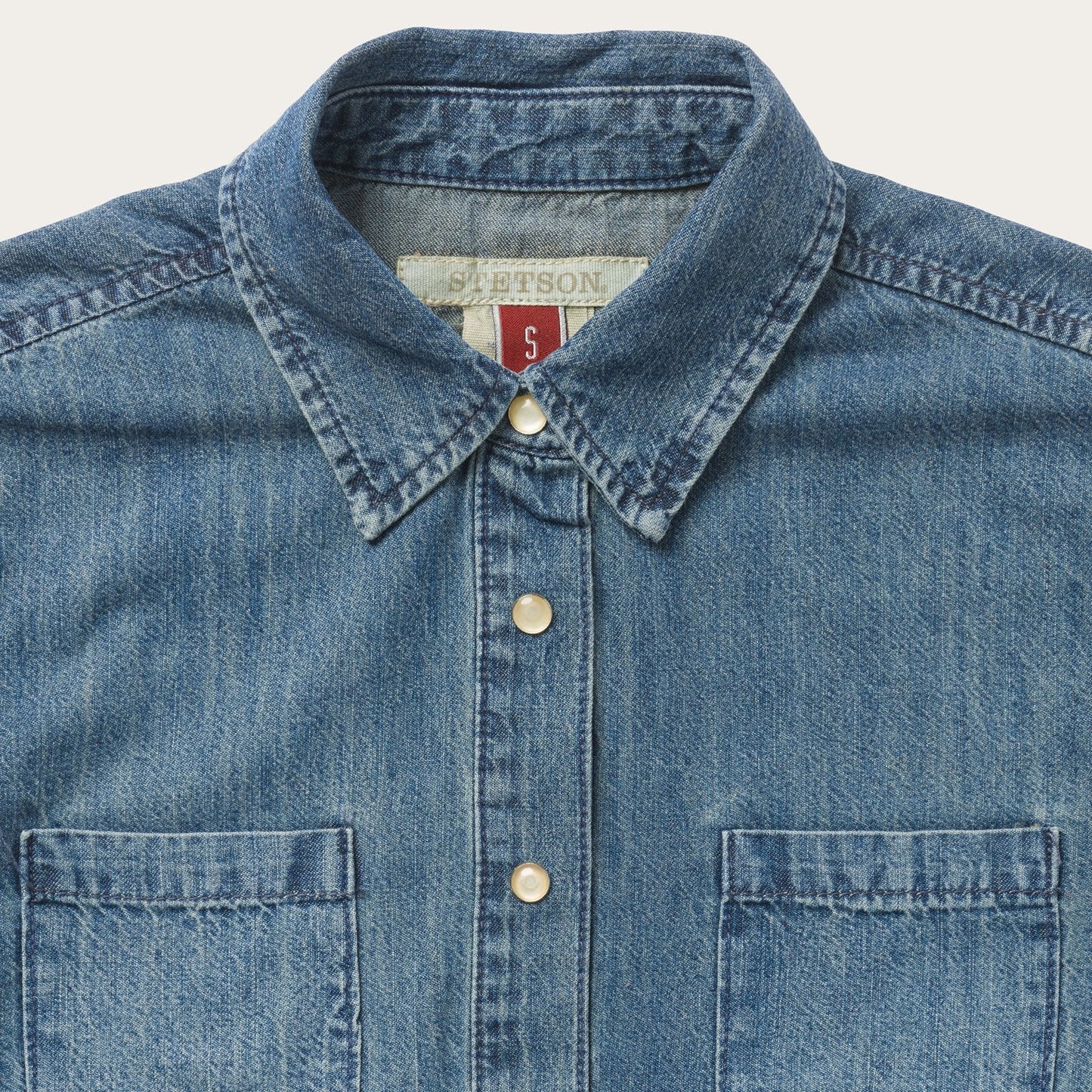 Denim Snap Front Western Shirt | Stetson Blue