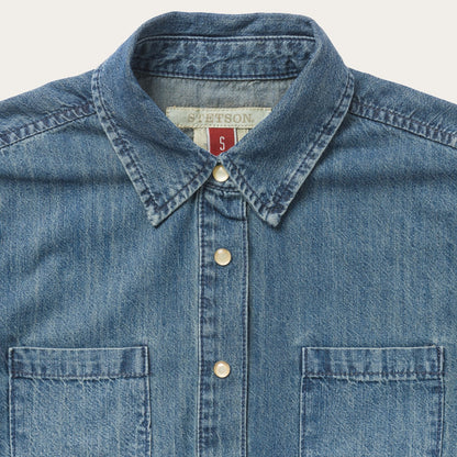 Denim Snap Front Western Shirt | Stetson Blue