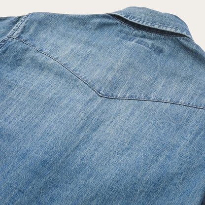 Denim Snap Front Western Shirt | Stetson Blue