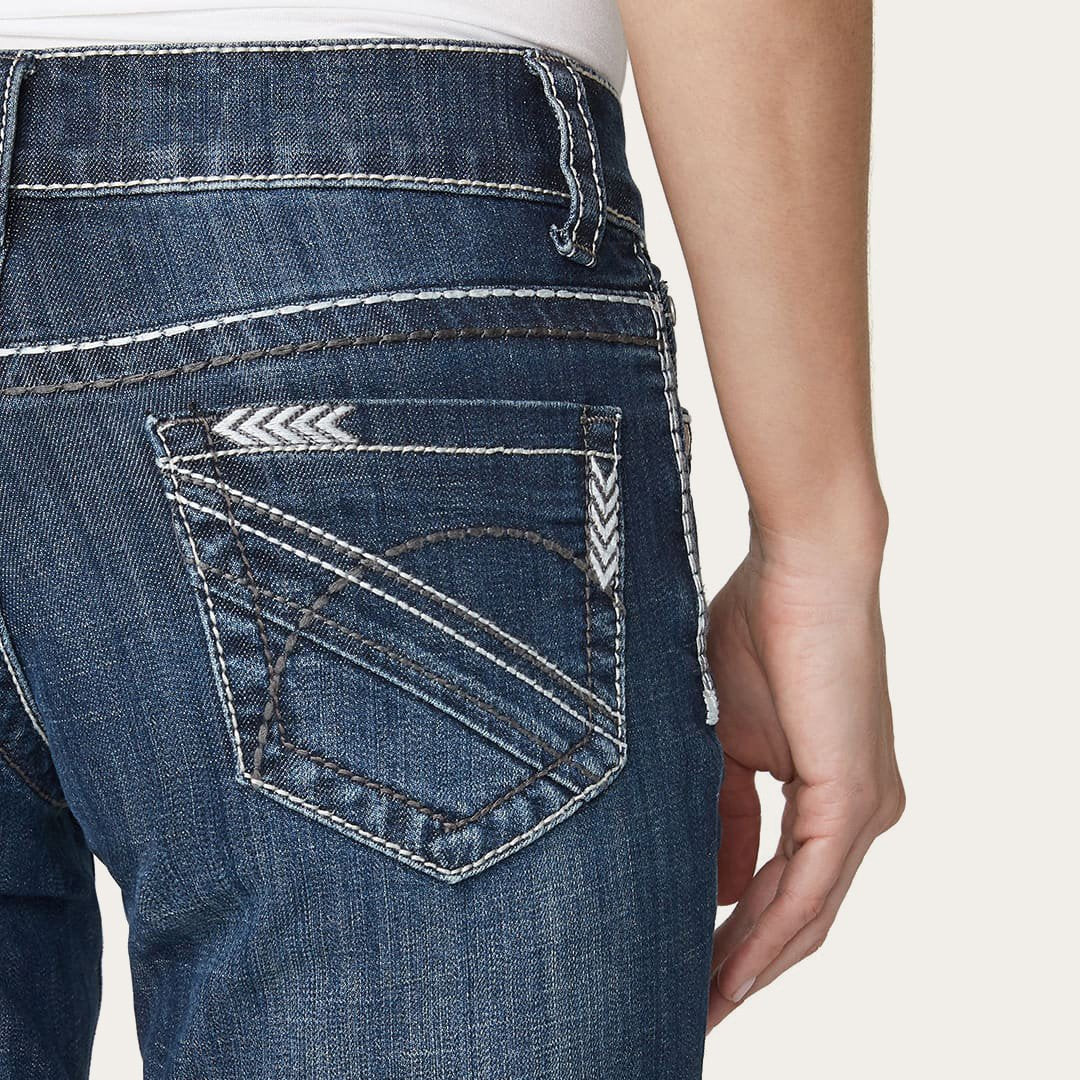 214 City Trouser Jeans With Chevron Back Pocket | Stetson Blue
