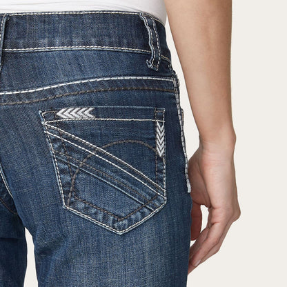 214 City Trouser Jeans With Chevron Back Pocket | Stetson Blue