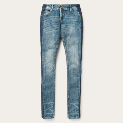 Skinny Fit Stripe Leg Jean | Stetson Blue