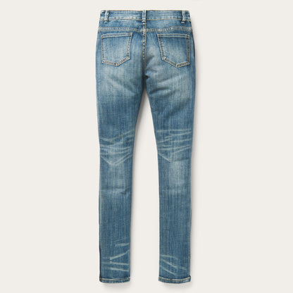 Skinny Fit Stripe Leg Jean | Stetson Blue