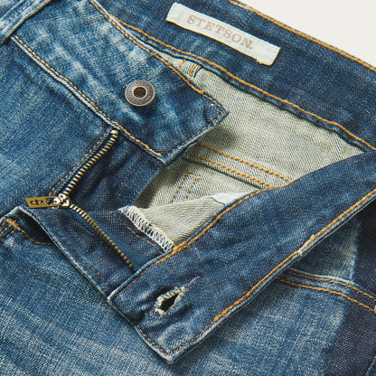 Skinny Fit Stripe Leg Jean | Stetson Blue