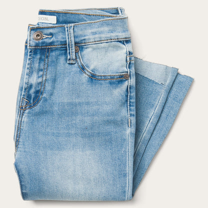 High Waist Flare Crop Jean | Stetson Blue