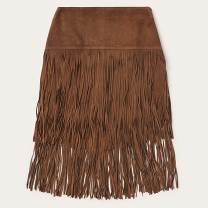 Suede Fringed Skirt | Stetson Brown