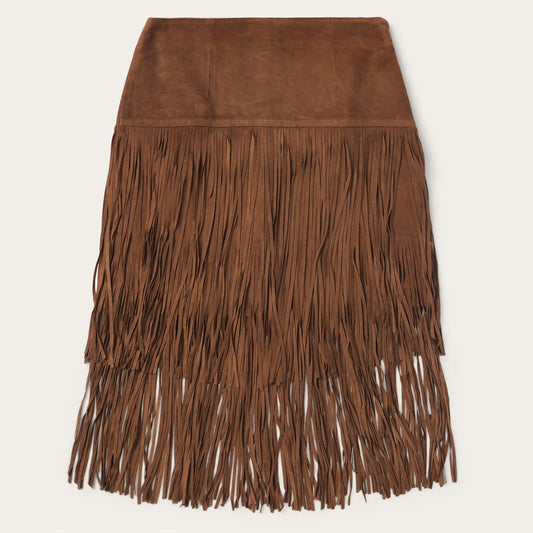 Suede Fringed Skirt | Stetson Brown