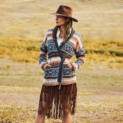 Suede Fringed Skirt | Stetson Brown