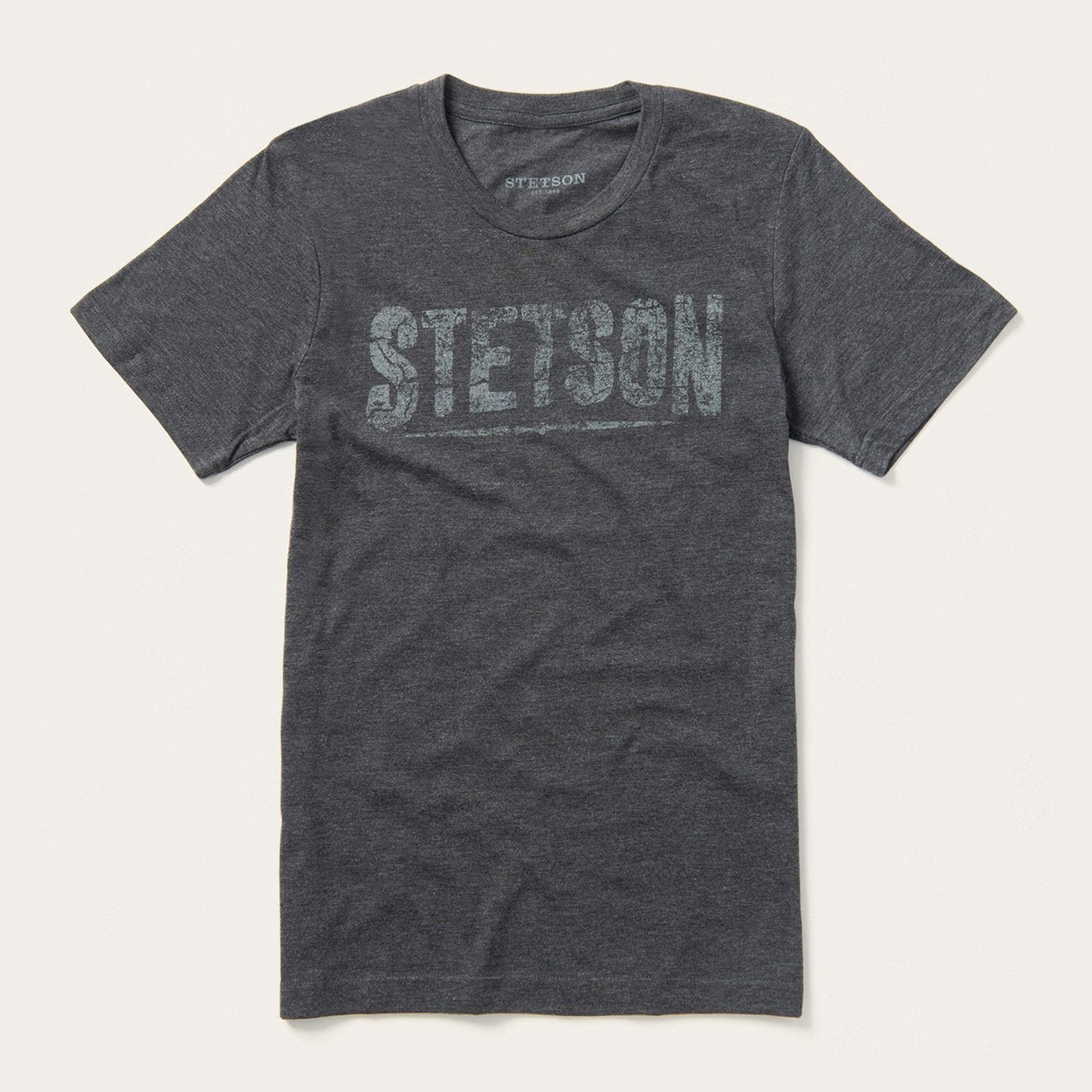 Distressed Stetson Graphic Tee | Stetson Grey