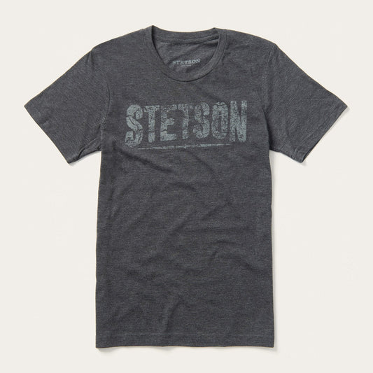 Distressed Stetson Graphic Tee | Stetson Grey