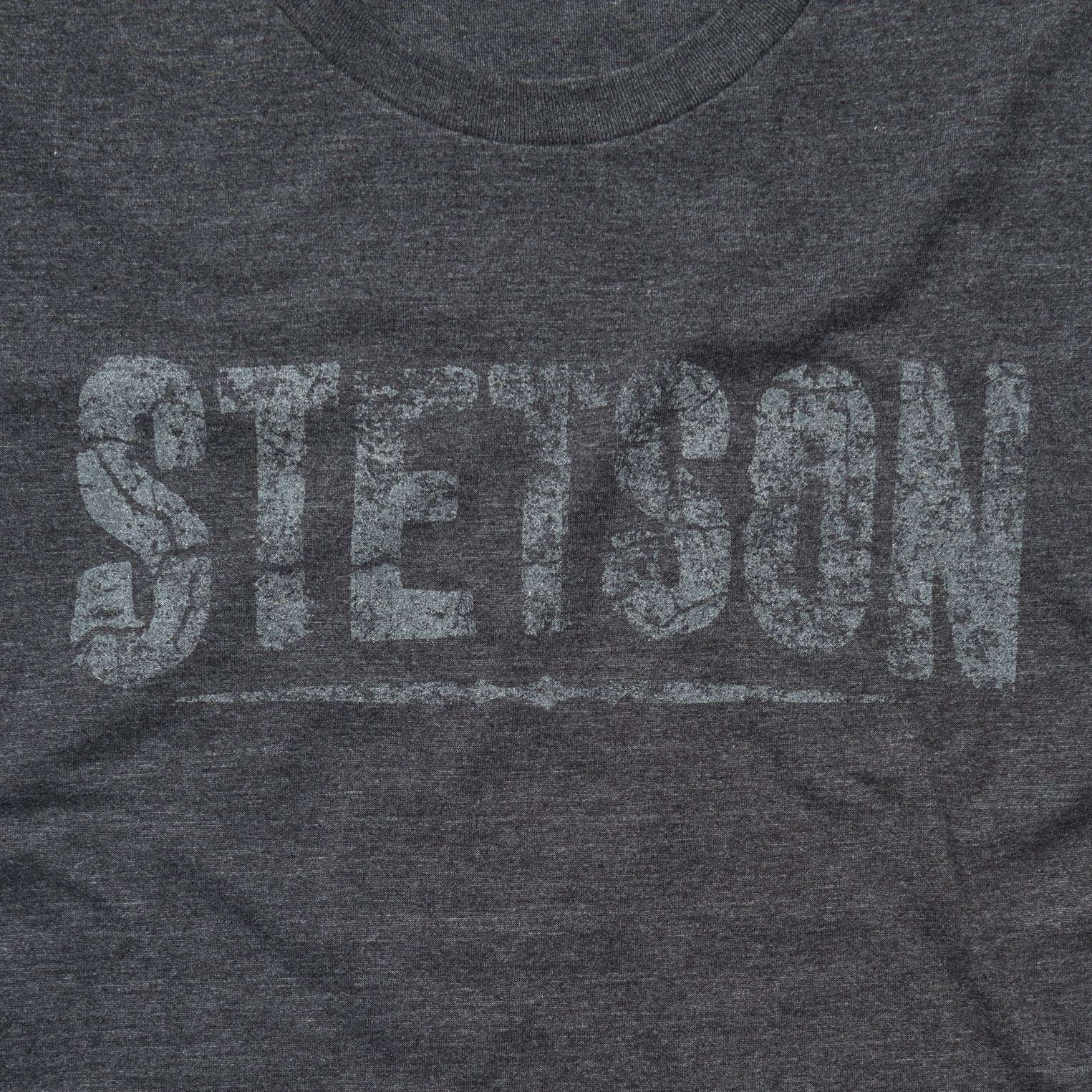 Distressed Stetson Graphic Tee | Stetson Grey