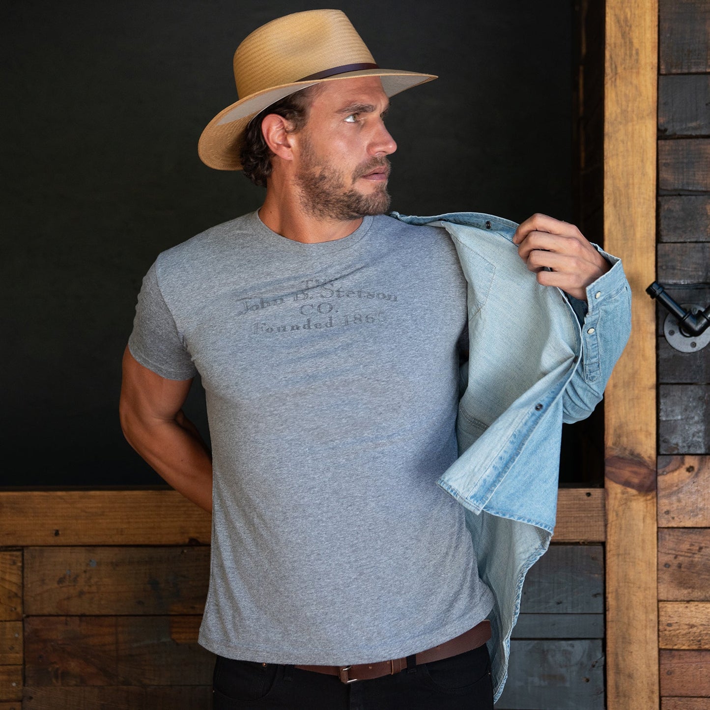 John B. Stetson Co Graphic Tee | Stetson Grey