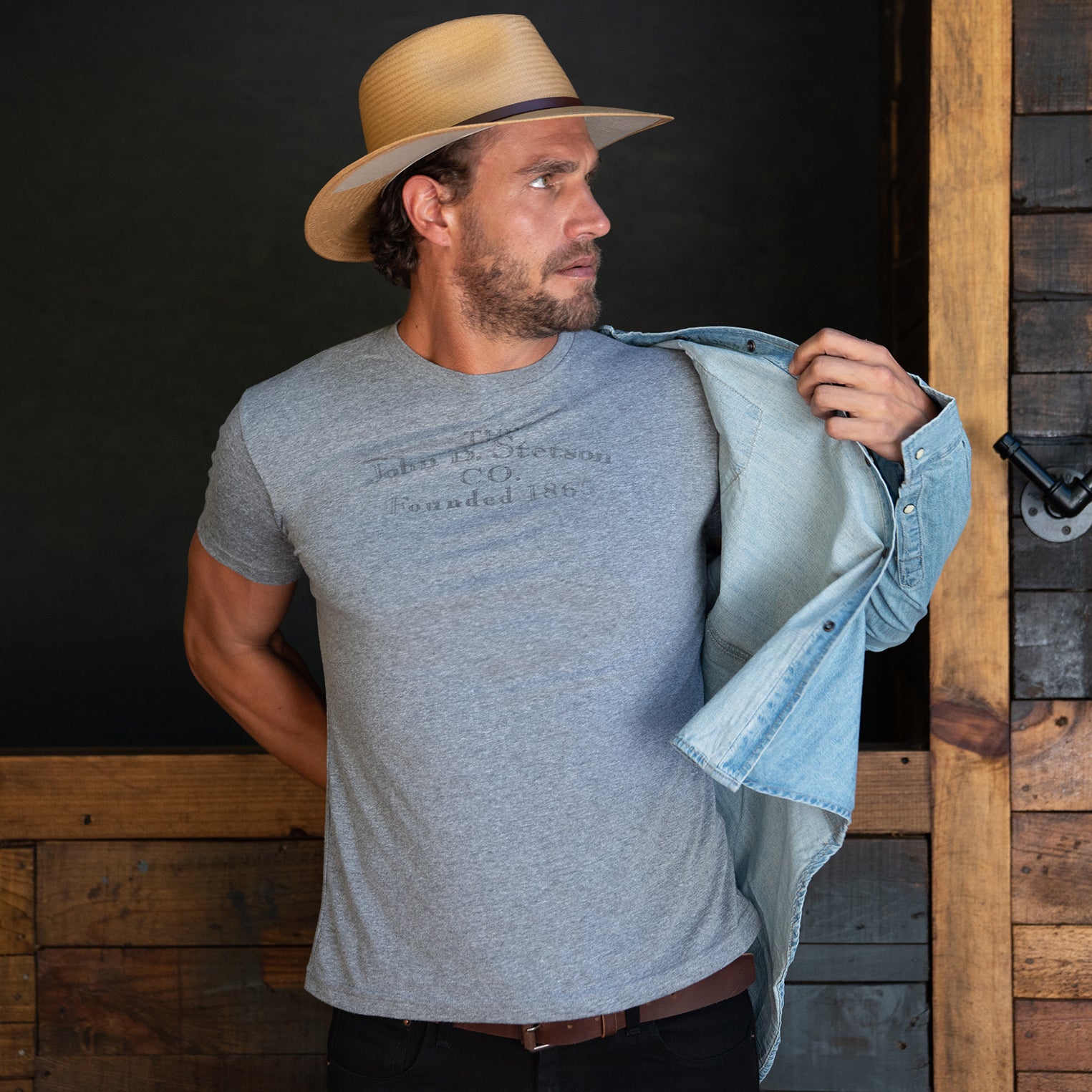 John B. Stetson Co Graphic Tee | Stetson Grey