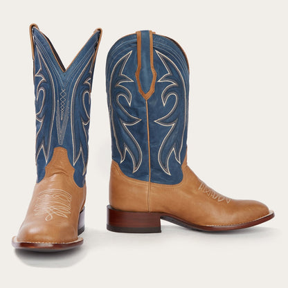 Casper Tan & Blue Matte Cowboy Boot | Stetson Tan