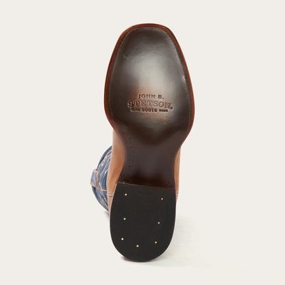 Casper Tan & Blue Matte Cowboy Boot | Stetson Tan