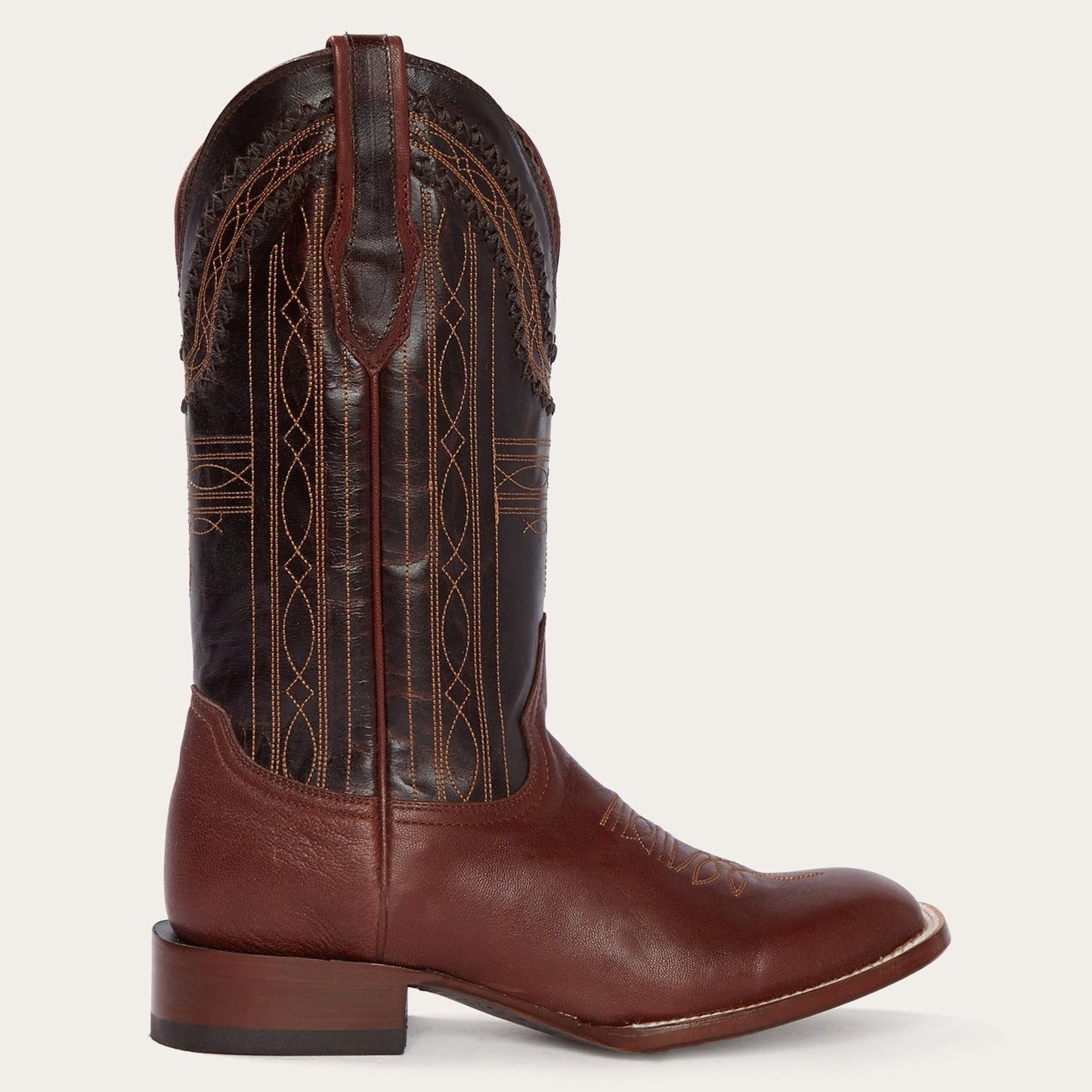 Denver Brown Goat Hand Stitched Cowboy Boot | Stetson Brown