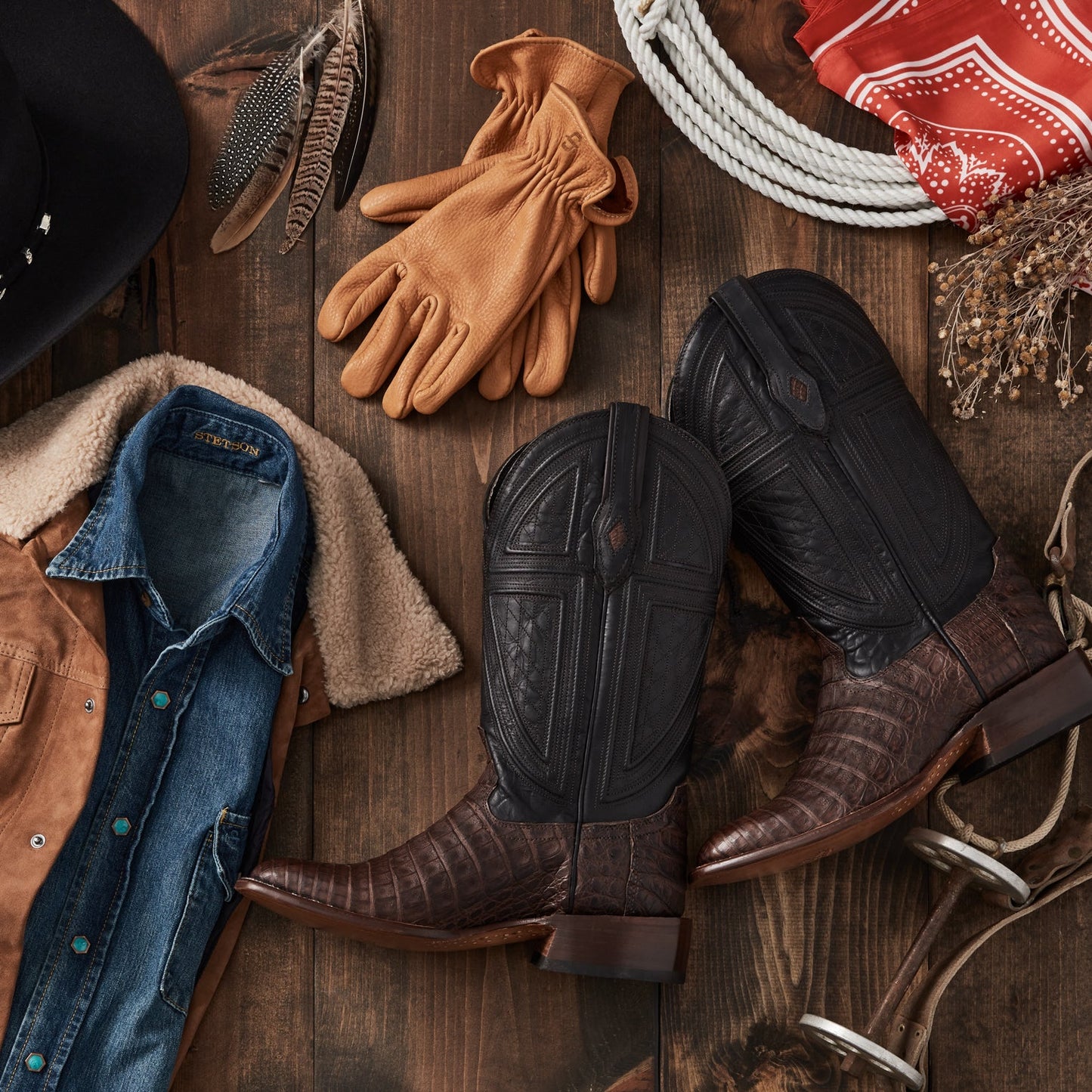 Kaycee Brown Caiman Belly Cowboy Boot | Stetson Brown