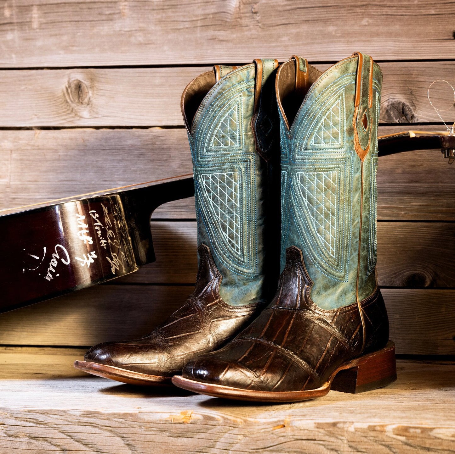 Big Horn Tobacco Alligator Cowboy Boot | Stetson Brown