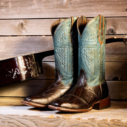 Big Horn Tobacco Alligator Cowboy Boot | Stetson Brown