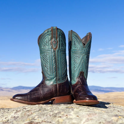 Big Horn Tobacco Alligator Cowboy Boot | Stetson Brown