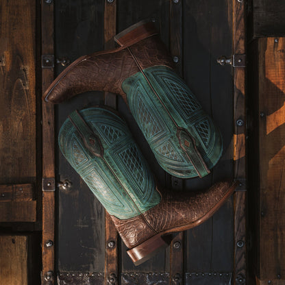 Big Horn Tobacco Alligator Cowboy Boot | Stetson Brown