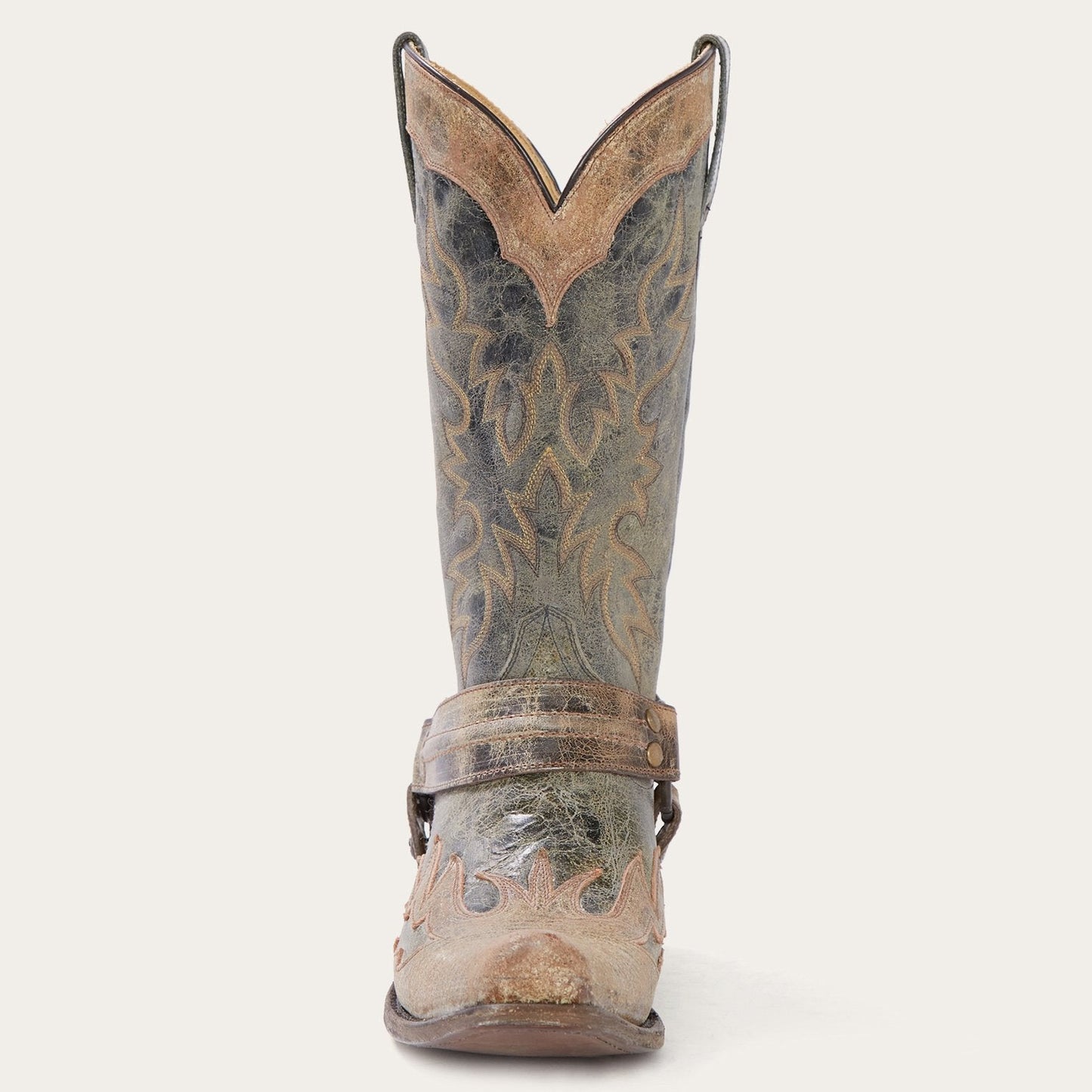 Sundance Kid Washed Crater Black Cowboy Boot | Stetson Black