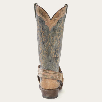 Sundance Kid Washed Crater Black Cowboy Boot | Stetson Black