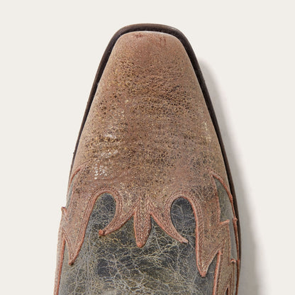 Sundance Kid Washed Crater Black Cowboy Boot | Stetson Black