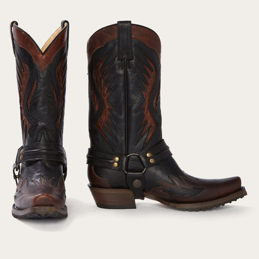 Biker Outlaw Oiled Leather Cowboy Boot | Stetson Brown