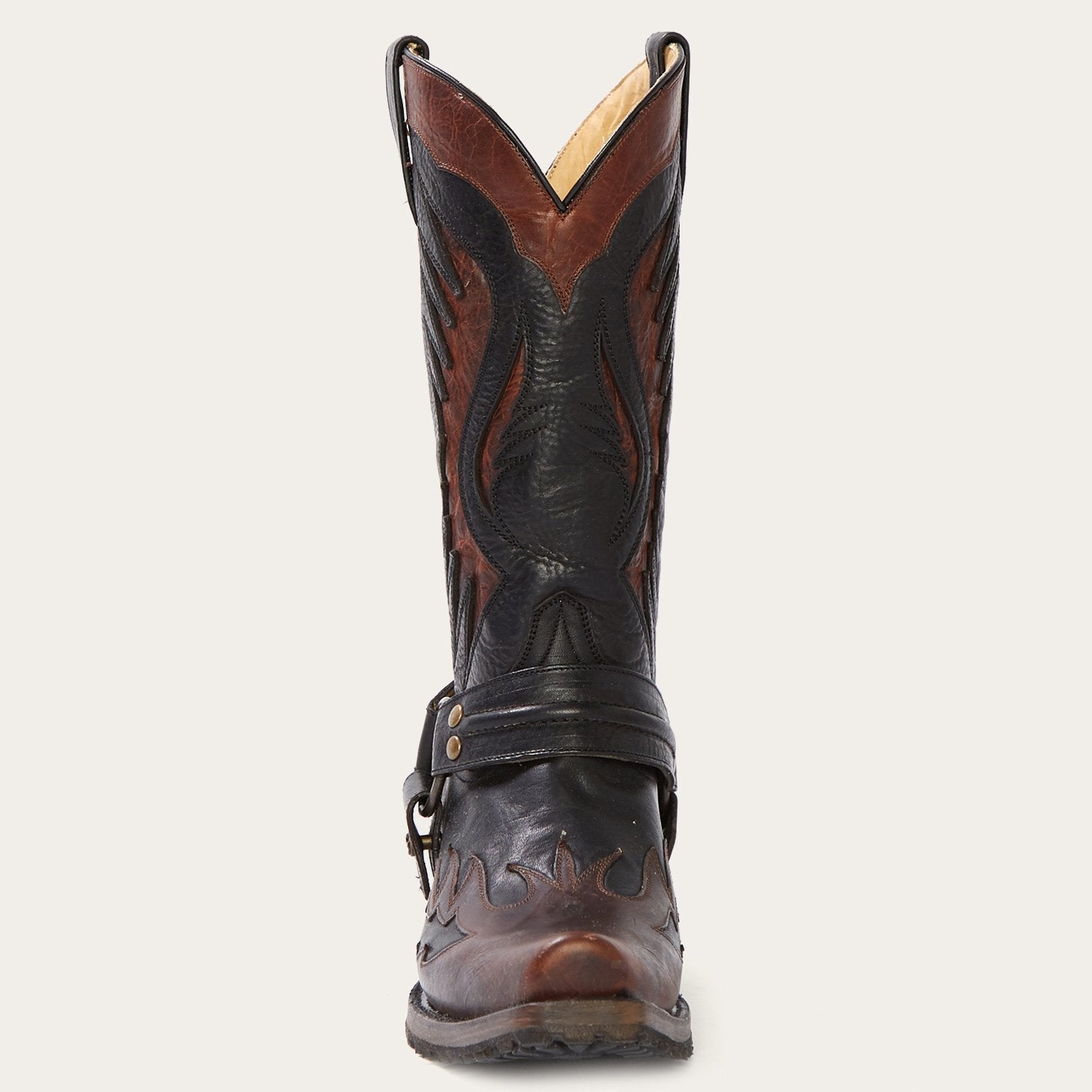 Biker Outlaw Oiled Leather Cowboy Boot | Stetson Brown
