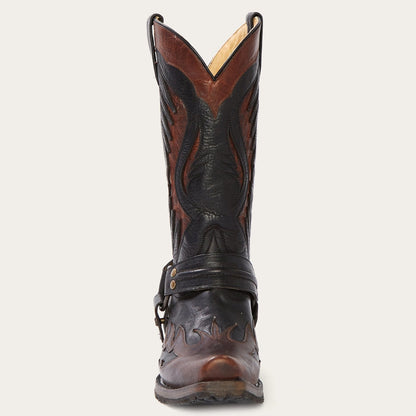 Biker Outlaw Oiled Leather Cowboy Boot | Stetson Brown