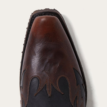 Biker Outlaw Oiled Leather Cowboy Boot | Stetson Brown