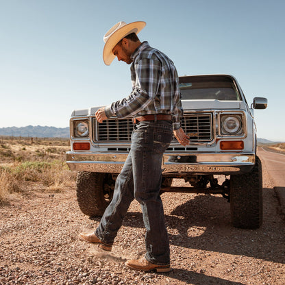 Goddard Burnished Blue & Brown Leather Boot | Stetson Brown