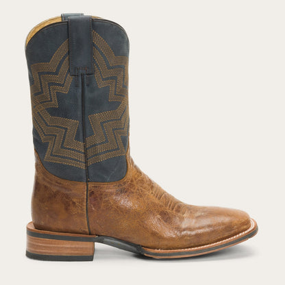 Goddard Burnished Blue & Brown Leather Boot | Stetson Brown
