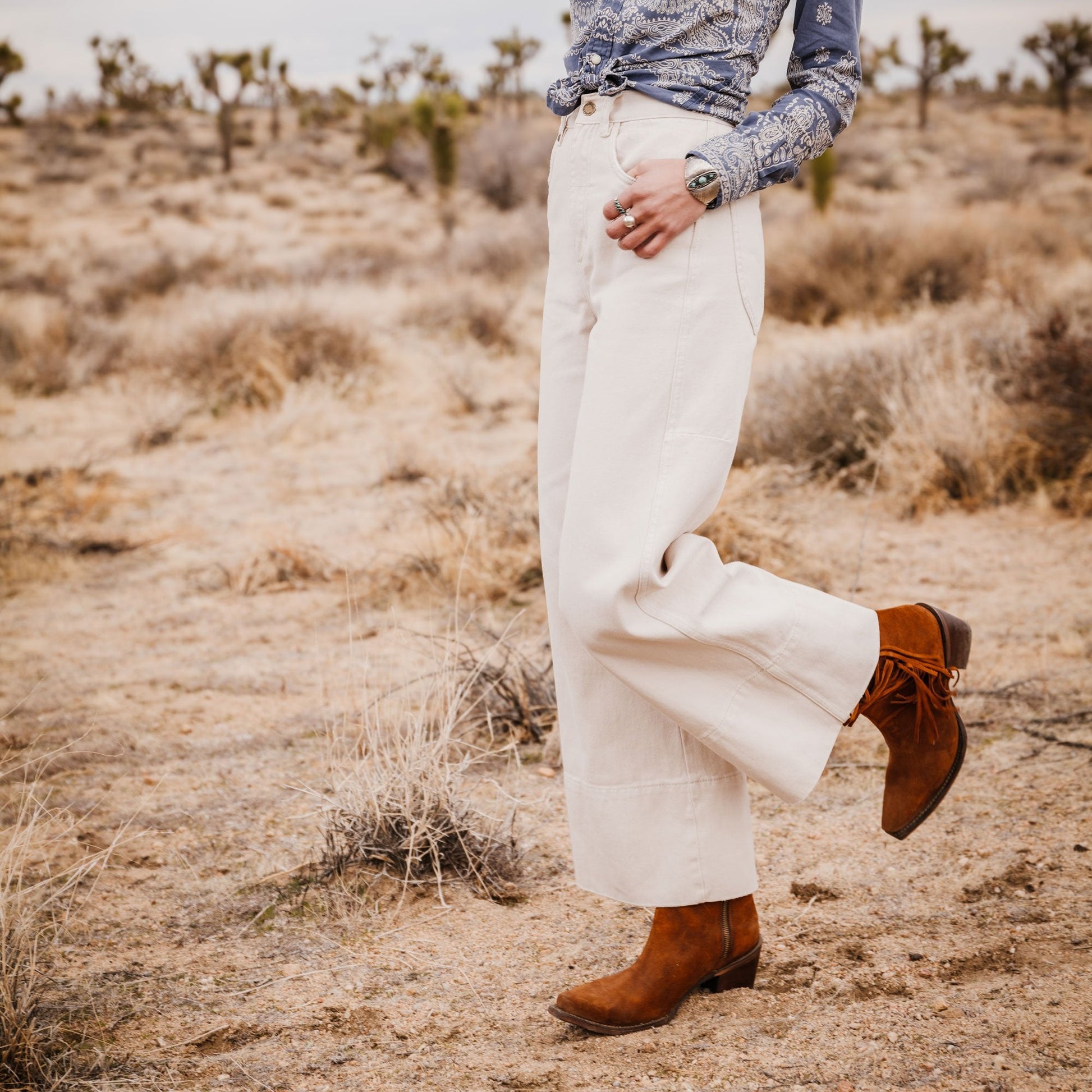 Halle Suede Fringe Side Zip Boot | Stetson Brown