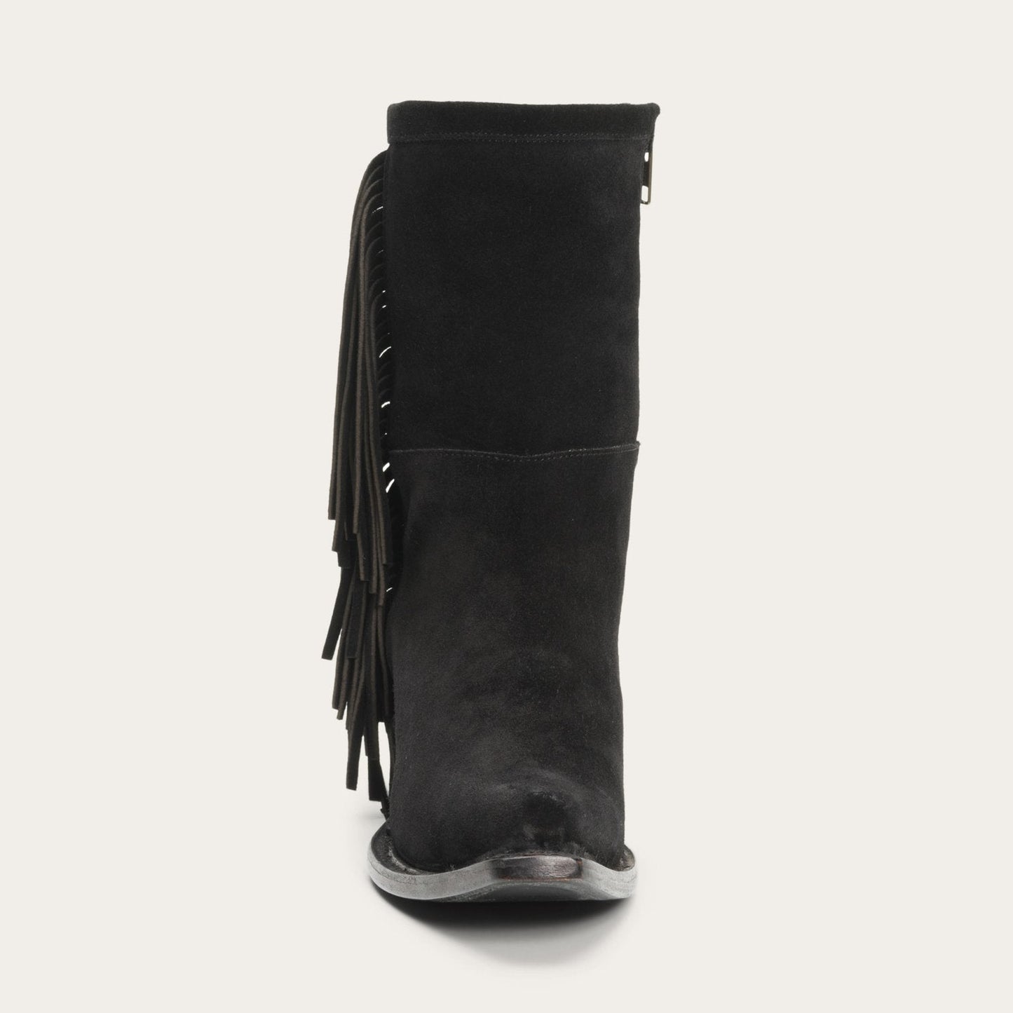 Halle Suede Fringe Side Zip Boot | Stetson Black