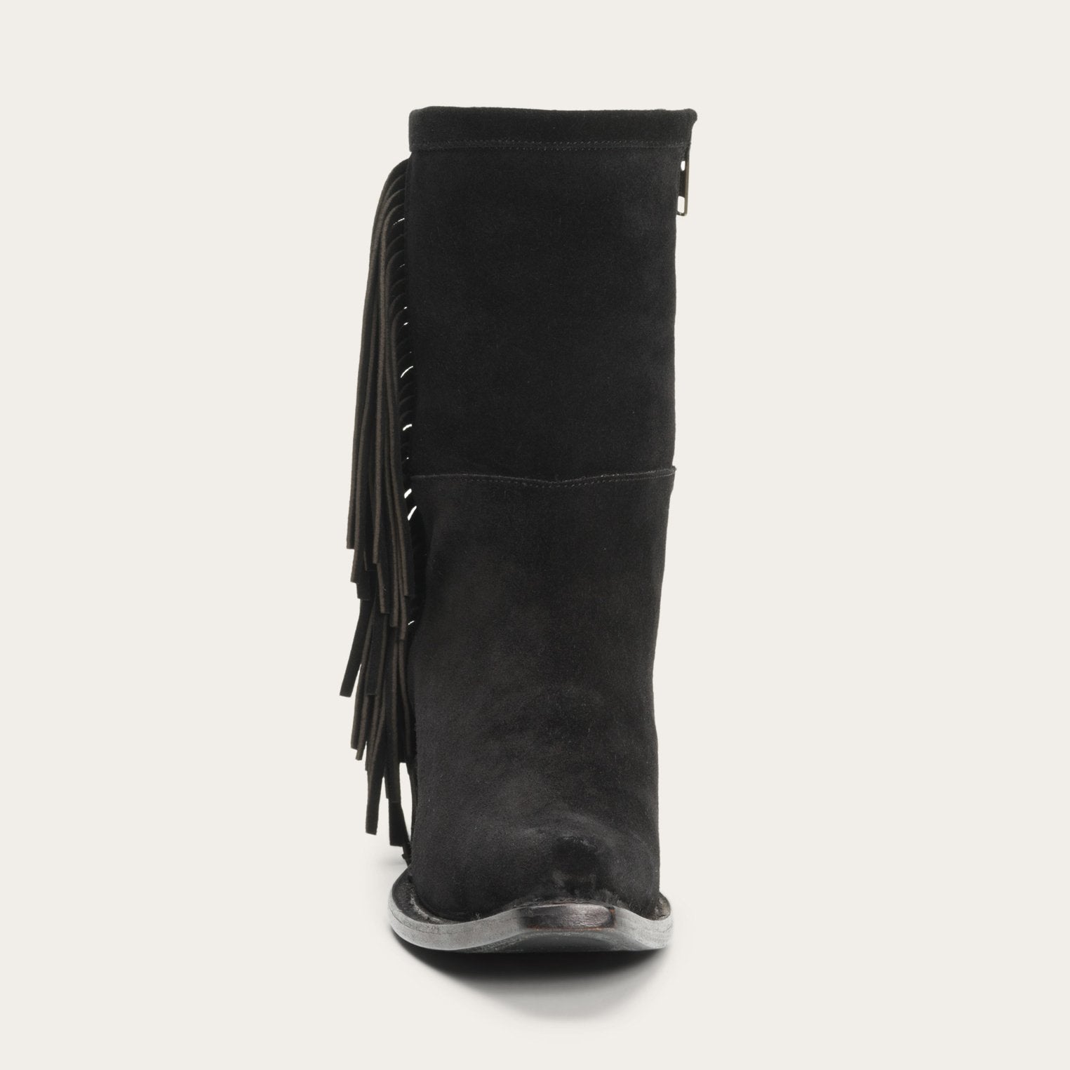 Halle Suede Fringe Side Zip Boot | Stetson Black