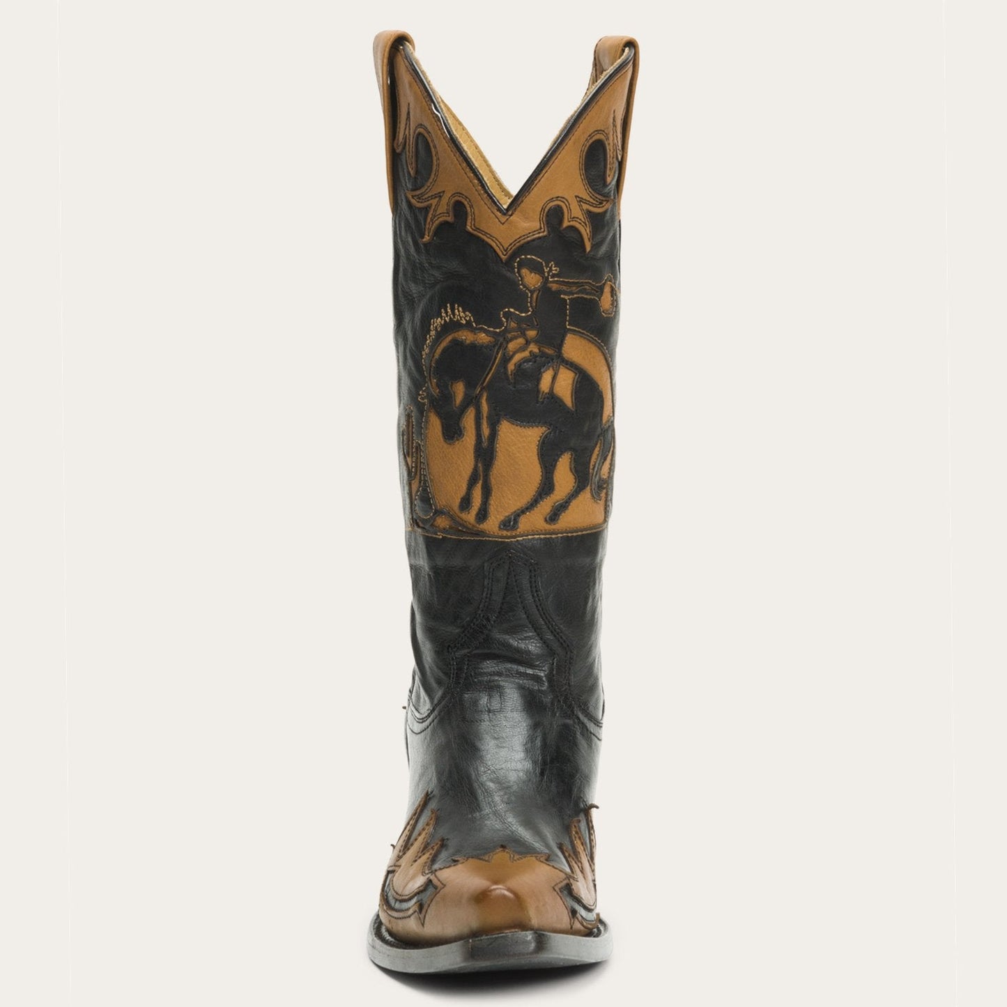 Faye Cowgirl & Horse Underlay Leather Boot | Stetson Black