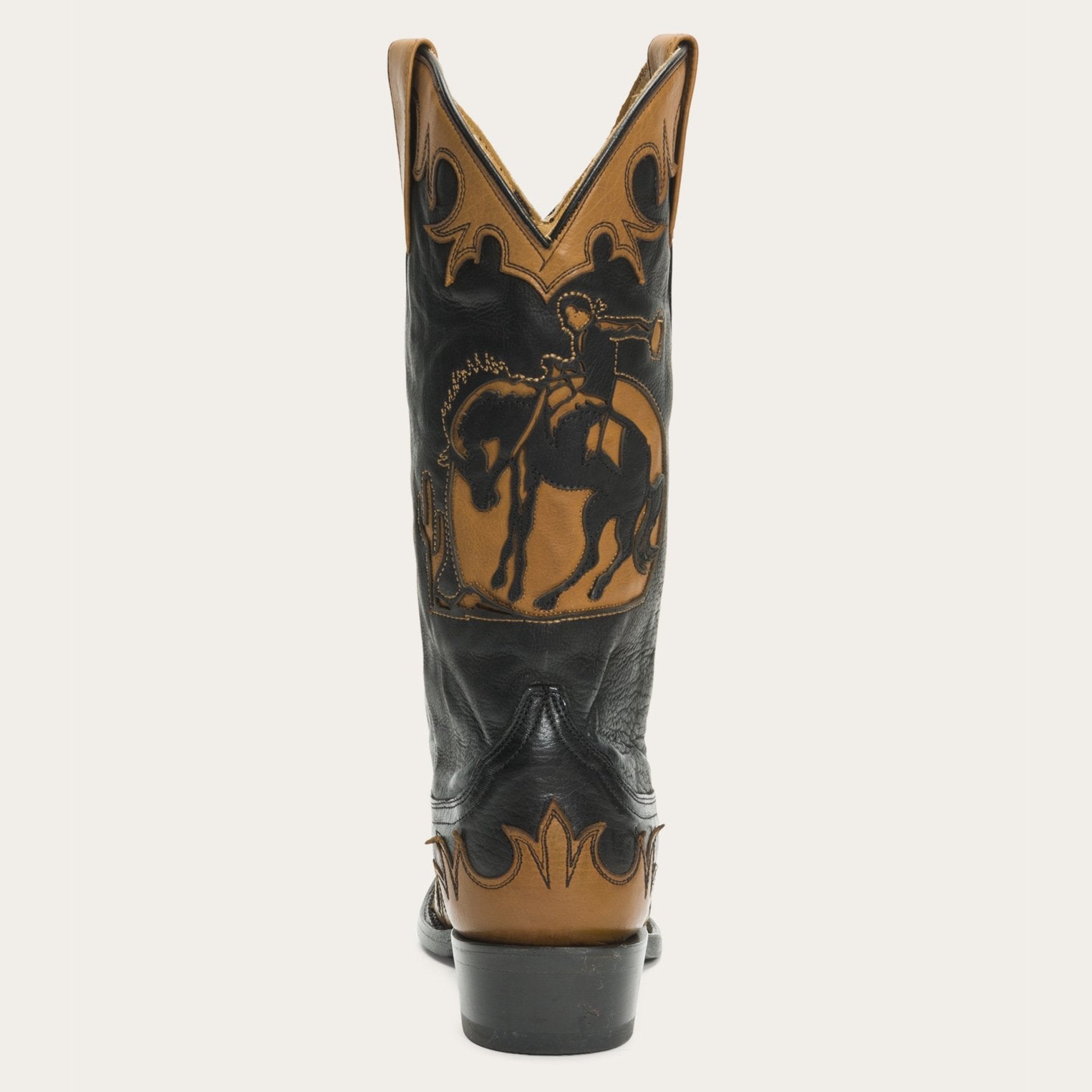Faye Cowgirl & Horse Underlay Leather Boot | Stetson Black